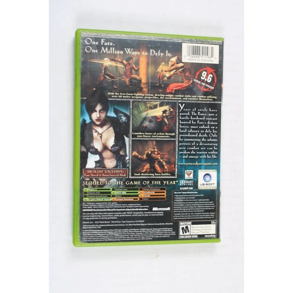 Prince of Persia: Warrior Within (Microsoft Xbox, 2004) Complete, Authentic